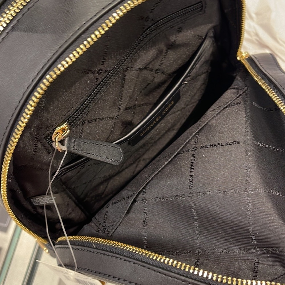 MICHAEL KORS Jaycee Medium zip pocket Pebbled Leather Backpack BLACK color - Picture 6 of 16
